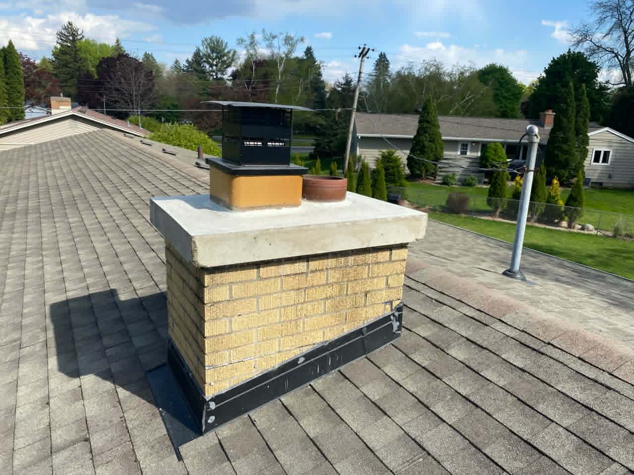 Before — chimney repair project by Chimneys Plus Roofing & Exteriors in Madison, WI
