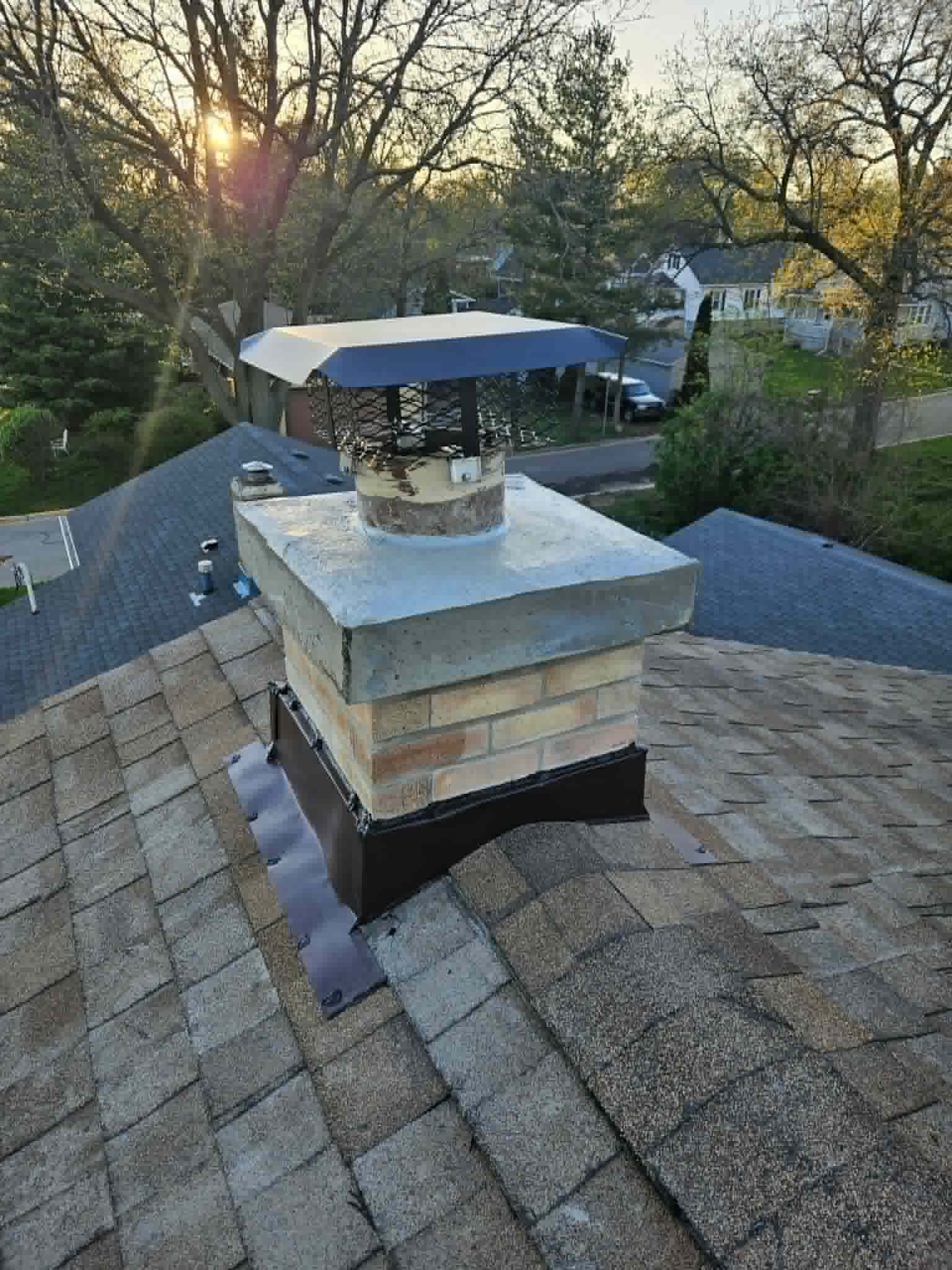 After — chimney repair project by Chimneys Plus Roofing & Exteriors in Madison, WI